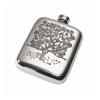 4oz Tree Of Life Tree Pewter Pocket Flask