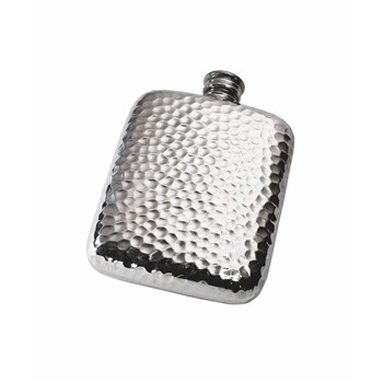 4oz Hammered Pewter Pocket Flask