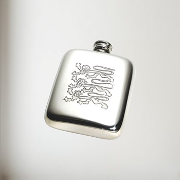 4oz Three Lions Pewter Pocket Flask