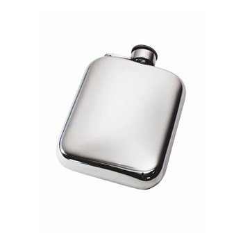 6oz Plain Pewter Pocket Flask With Captive Top
