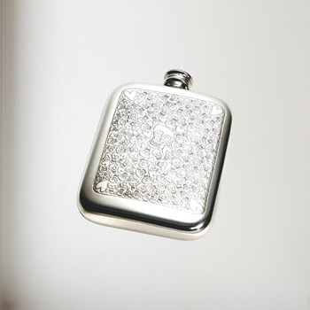 6Oz Love Skull Pewter Pocket Flask