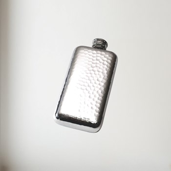 3oz Hammered Pewter Pocket Flask