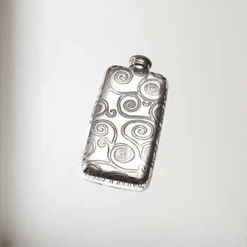 Small Tree Of Life Pewter Pocket Flask