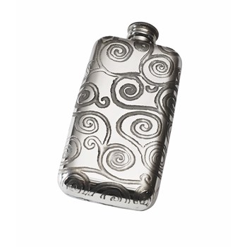 Small Tree Of Life Pewter Pocket Flask