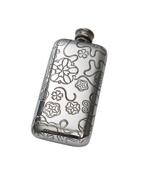 Small Tree of Life Pewter Pocket Flask 3oz Yorkshire Rose Pocket Flask
