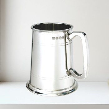 Double Lined One Pint Pewter Tankard