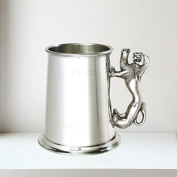 Lion Handle One Pint Pewter Tankard