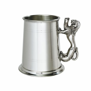 Lion Handle One Pint Pewter Tankard