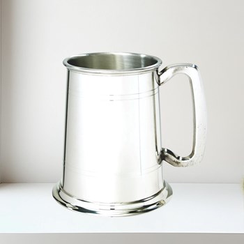Standard Double Lined One Pint Pewter Tankard