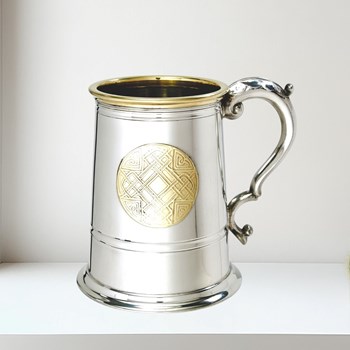 Celtic Gold One Pint Pewter And Brass Tankard