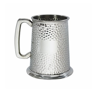 Hammered One Pint Pewter Tankard