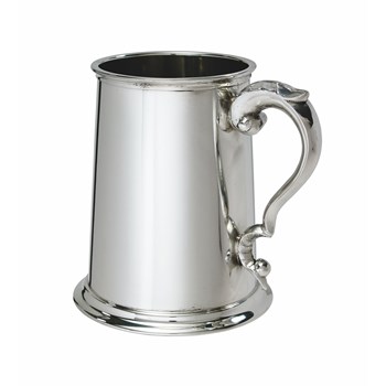 Plain Scroll Handle One Pint Pewter Tankard