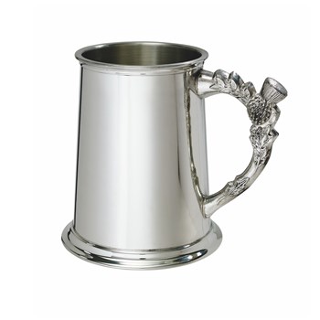 Thistle Handle One Pint Pewter Tankard