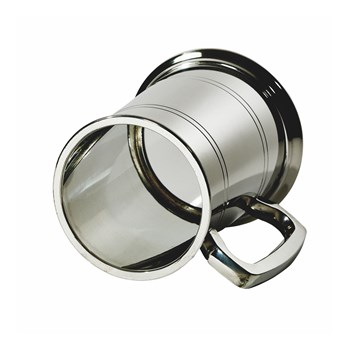 Double Lined Glass Base One Pint Pewter Tankard