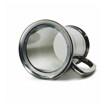 Double Lined Glass Base One Pint Heavy Pewter Tankard