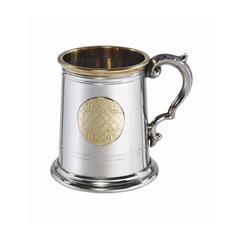 Half Pint Celtic Gold Pewter Tankard
