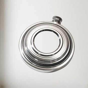 Clay Shot Round Pewter Flask