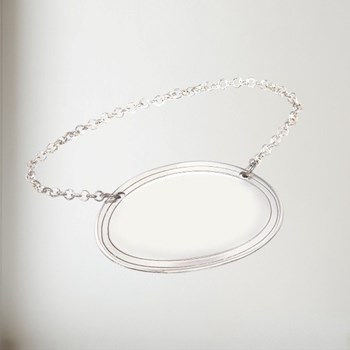 Cast Pewter Plain Oval Decanter Label