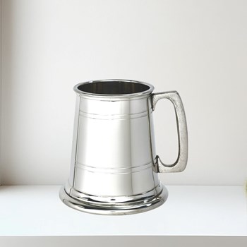 Lined Square Handle Baby Pewter Quarter Pint Mug