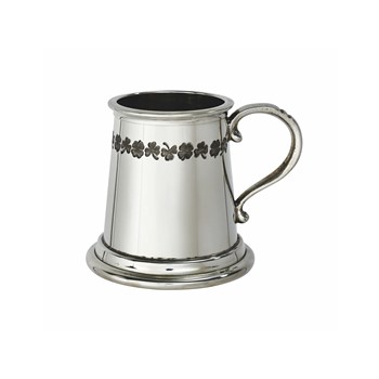Shamrock Quarter Pint Pewter Baby Mug