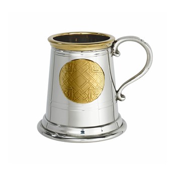 Quarter Pint Celtic Gold Pewter And Brass Baby Mug