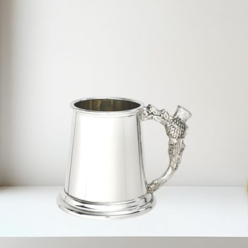 Thistle Handle Quarter Pint Pewter Baby Mug