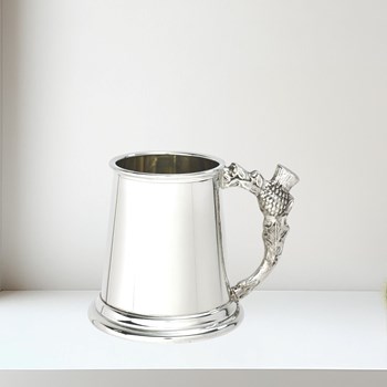 Thistle Handle Quarter Pint Pewter Baby Mug