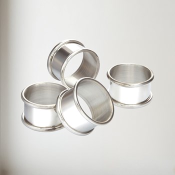 Set Of Four Pewter Napkin Rings
