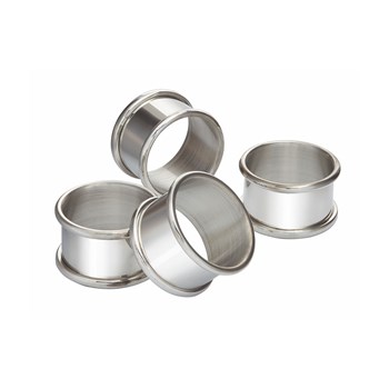 Set Of Four Pewter Napkin Rings