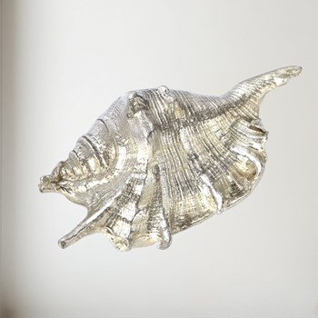 Cast Pewter Spider Conch Shell Ornament