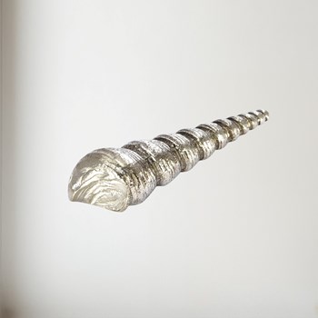 Cast Pewter Long Spiral Shell Ornament