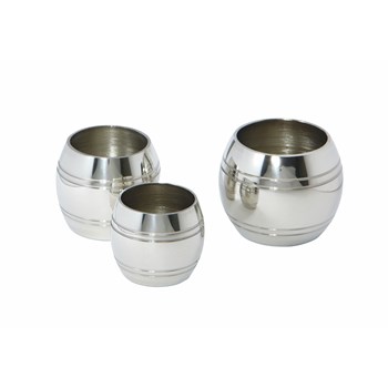 Set Of Three Pewter Barrel Measures