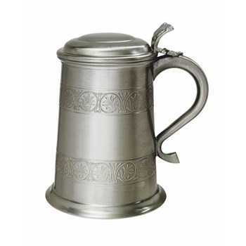 Medieval Antique Finish Pewter One Pint Tankard