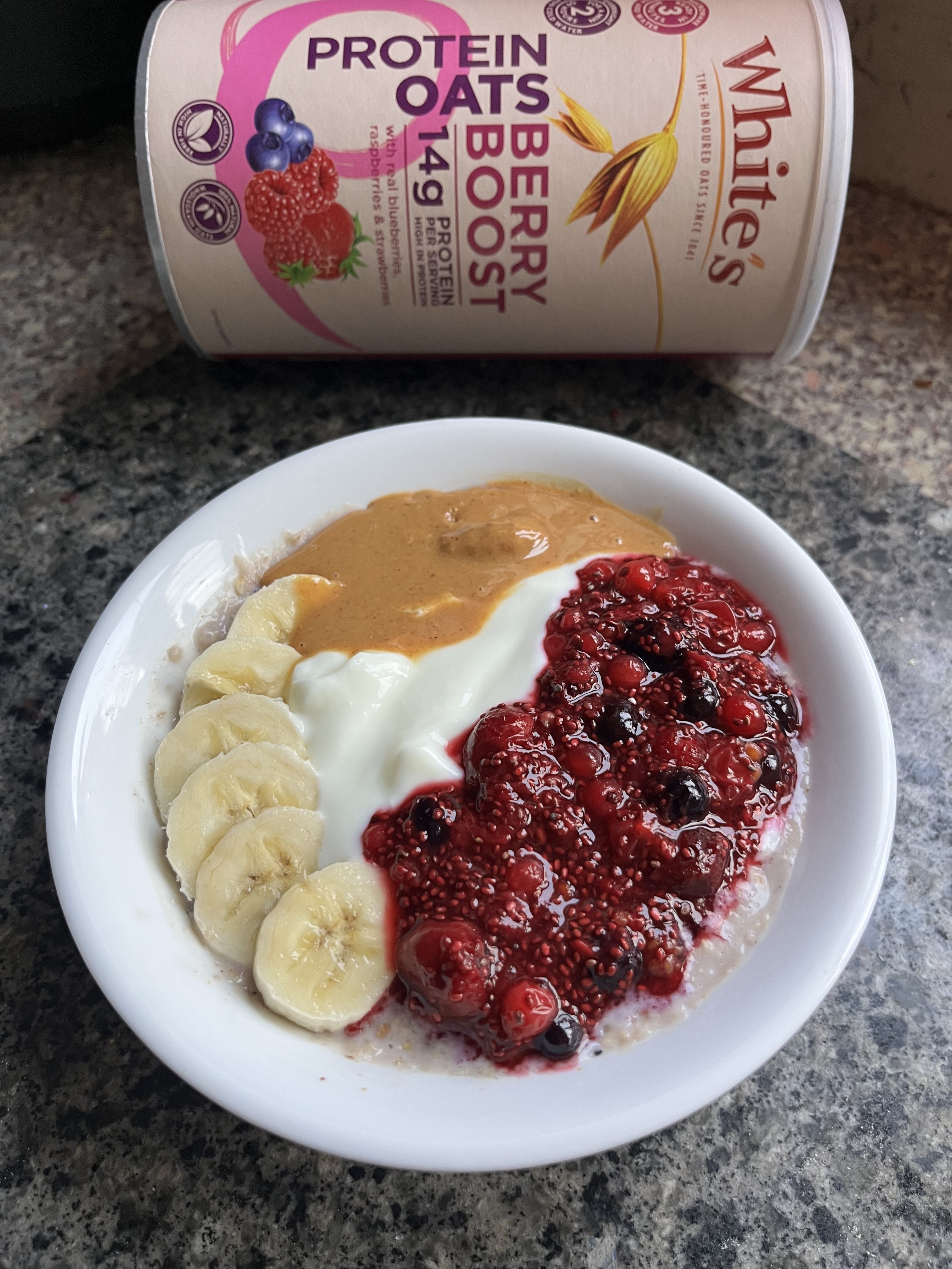 High Protein Berry Compote Loaded Oatmeal