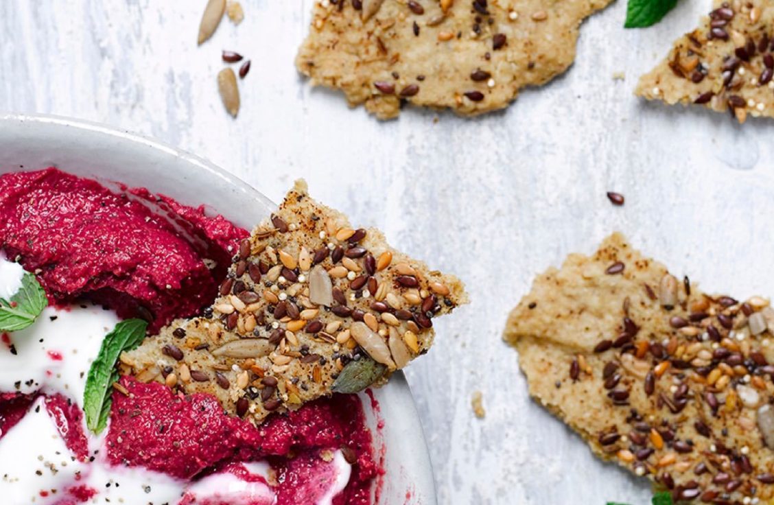 Beetroot Humous Toasted Cumin Oat Crisps | White's Oats