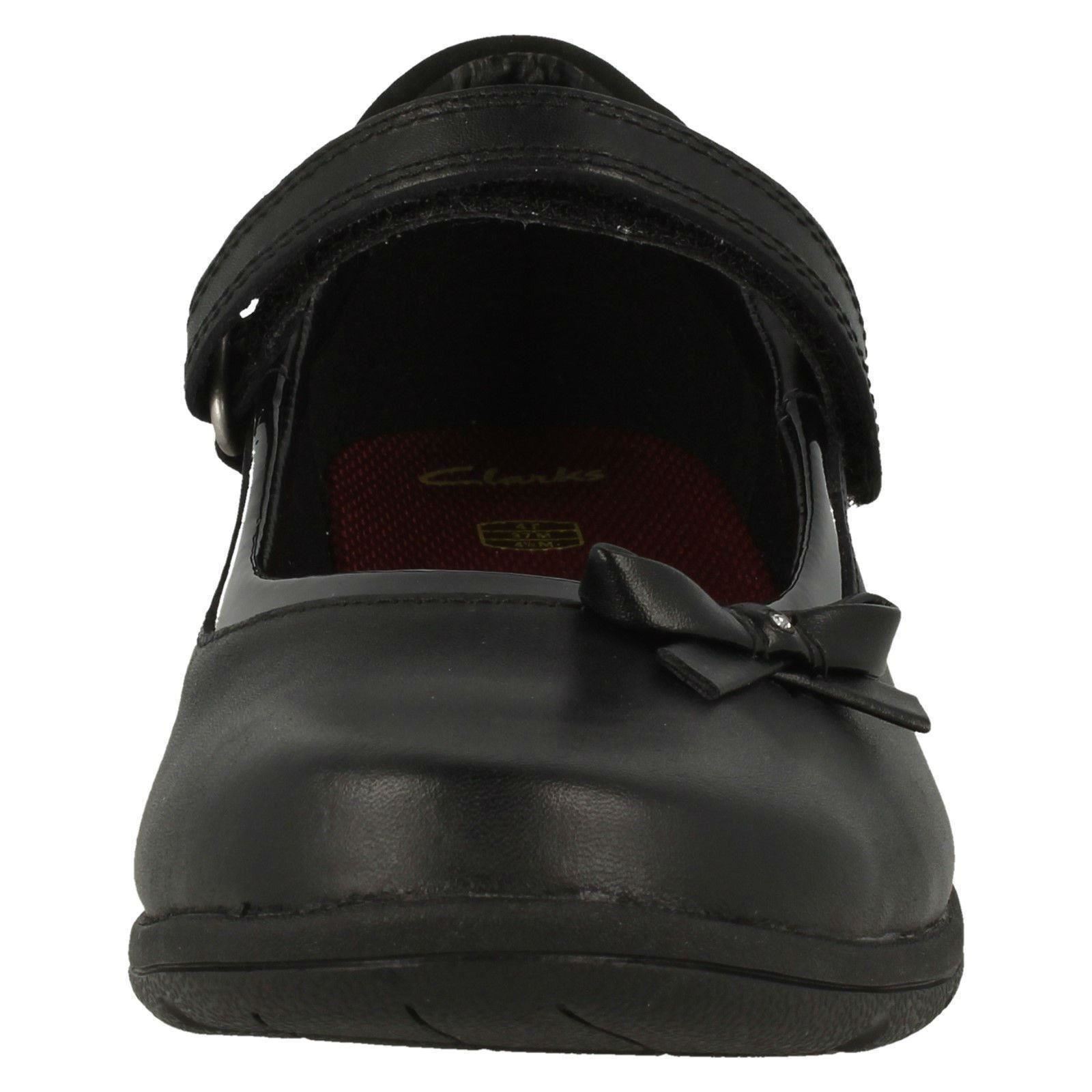 Clarks Girls Hook /& Loop Bow School Shoes Venture Star
