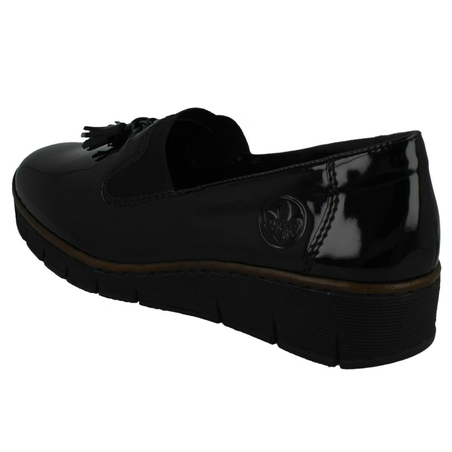 Ladies Rieker Ruffle Detail Heeled Shoes 41762