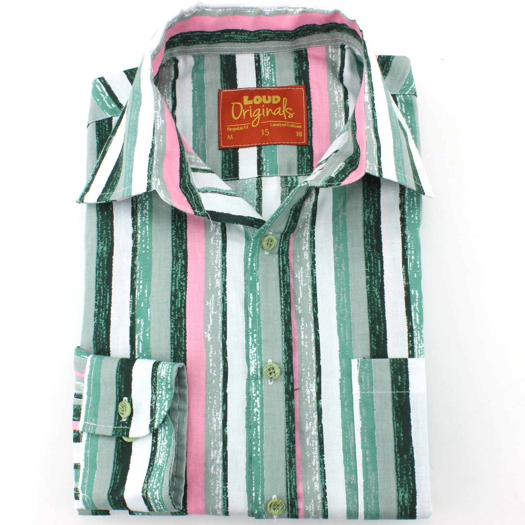 Camisa Hombre Loud Originals Corte Normal Bayadere Rayas Camisa Hombre Loud Originals Corte Normal Comida Negro Retro