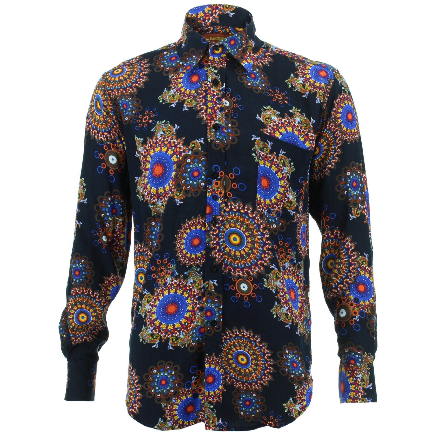 Herren Hemd LOUD Originals Regular Fit Burger weiß Retro Psychedelic Fancy Herren Hemd LOUD Originals Regular Fit Burger weiß Retro Psychedelic Fancy