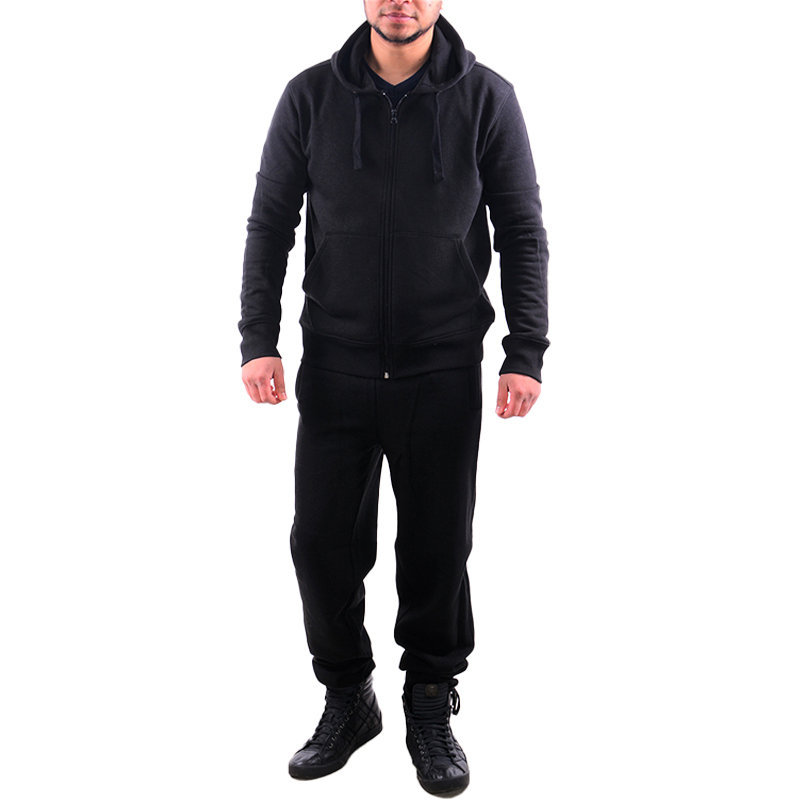 Chejarity Tuta sportiva da uomo imbottita in pile con cappuccio e cerniera e pantaloni felpa da jogging Chejarity Tuta sportiva da uomo imbottita in pile con cappuccio e cerniera e pantaloni felpa da jogging