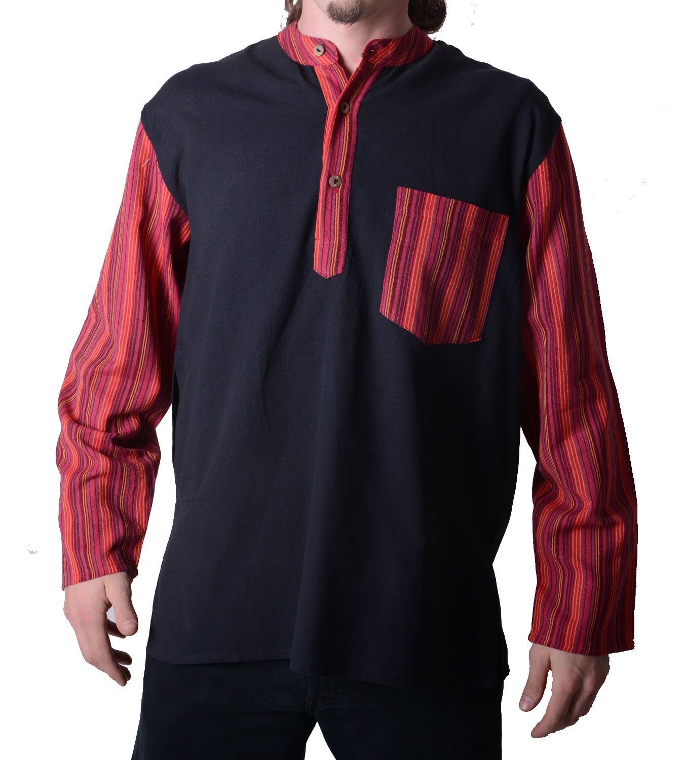 Men's Fishing Shirt Overcoat Kurta Baja Nepal from Cotton eBay