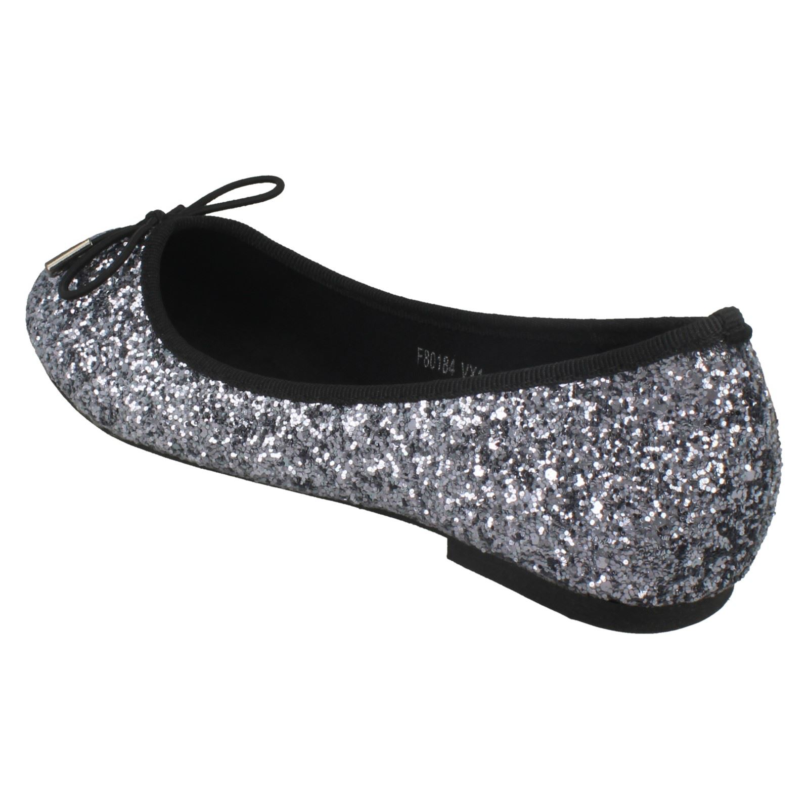Damen Anne Michelle Glitzer Ballerina /'Schuhe/'