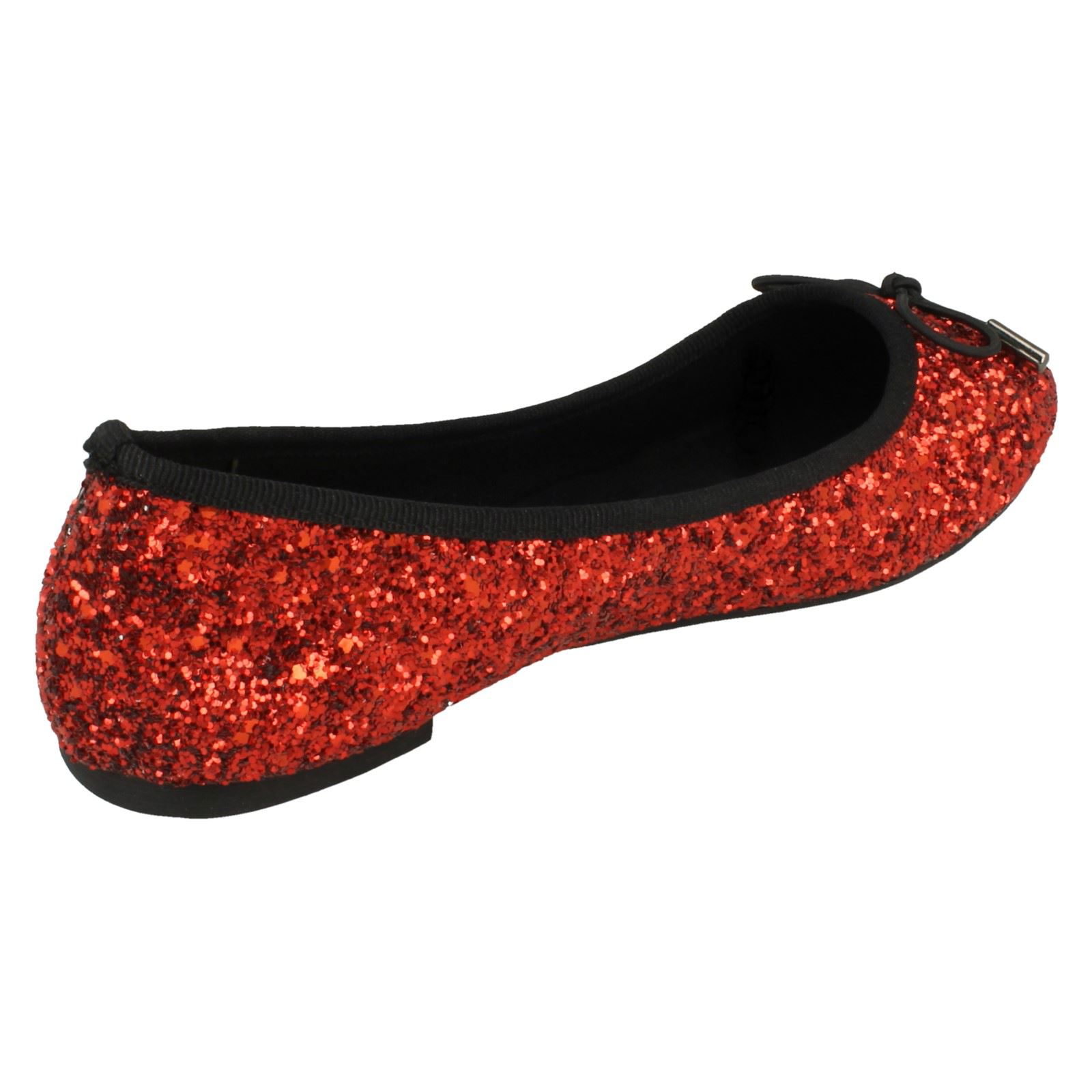 Damen Anne Michelle Glitzer Ballerina /'Schuhe/'