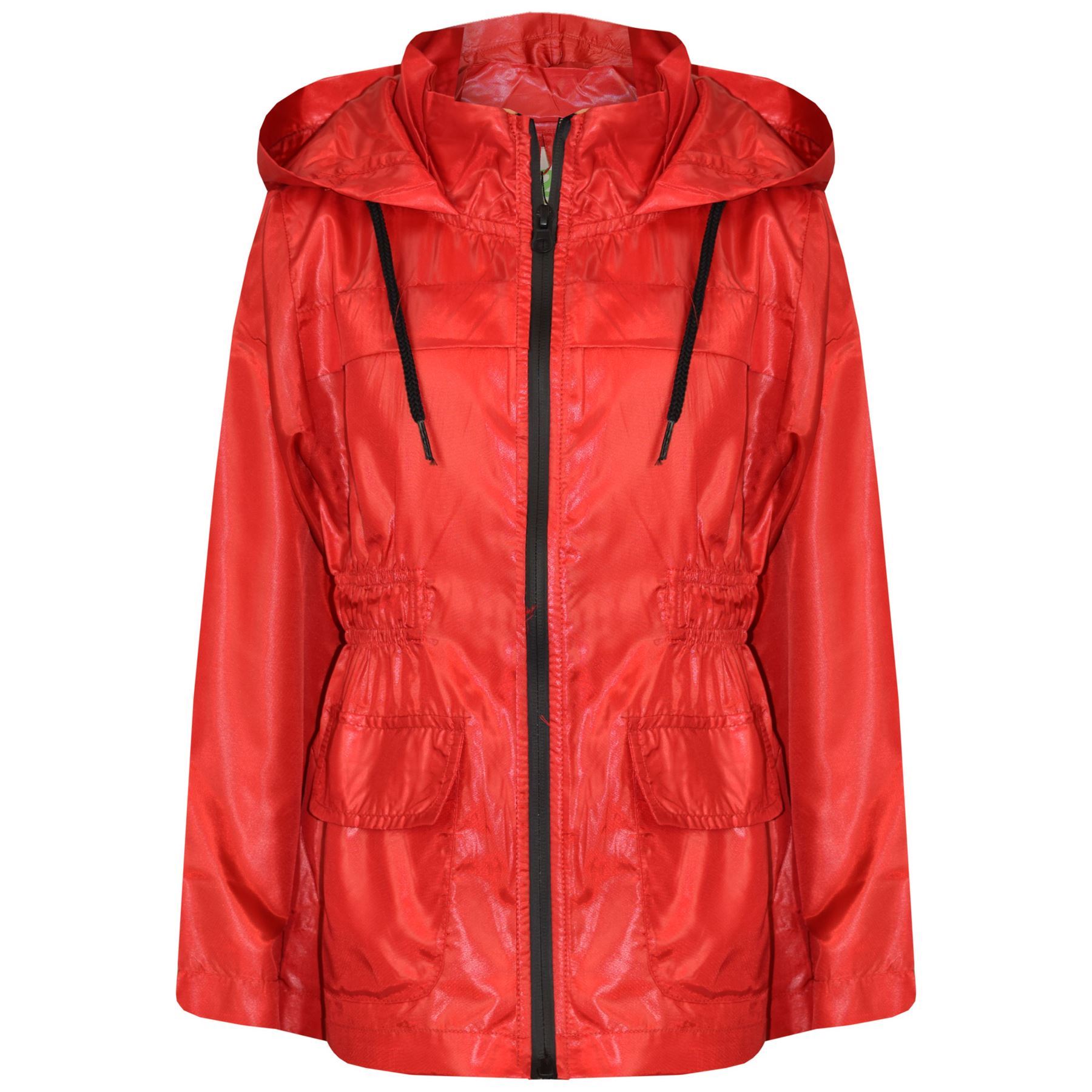 Ragazze Impermeabili Giacche Bambini Cagoule 5-13Yr con cappuccio leggero rosso