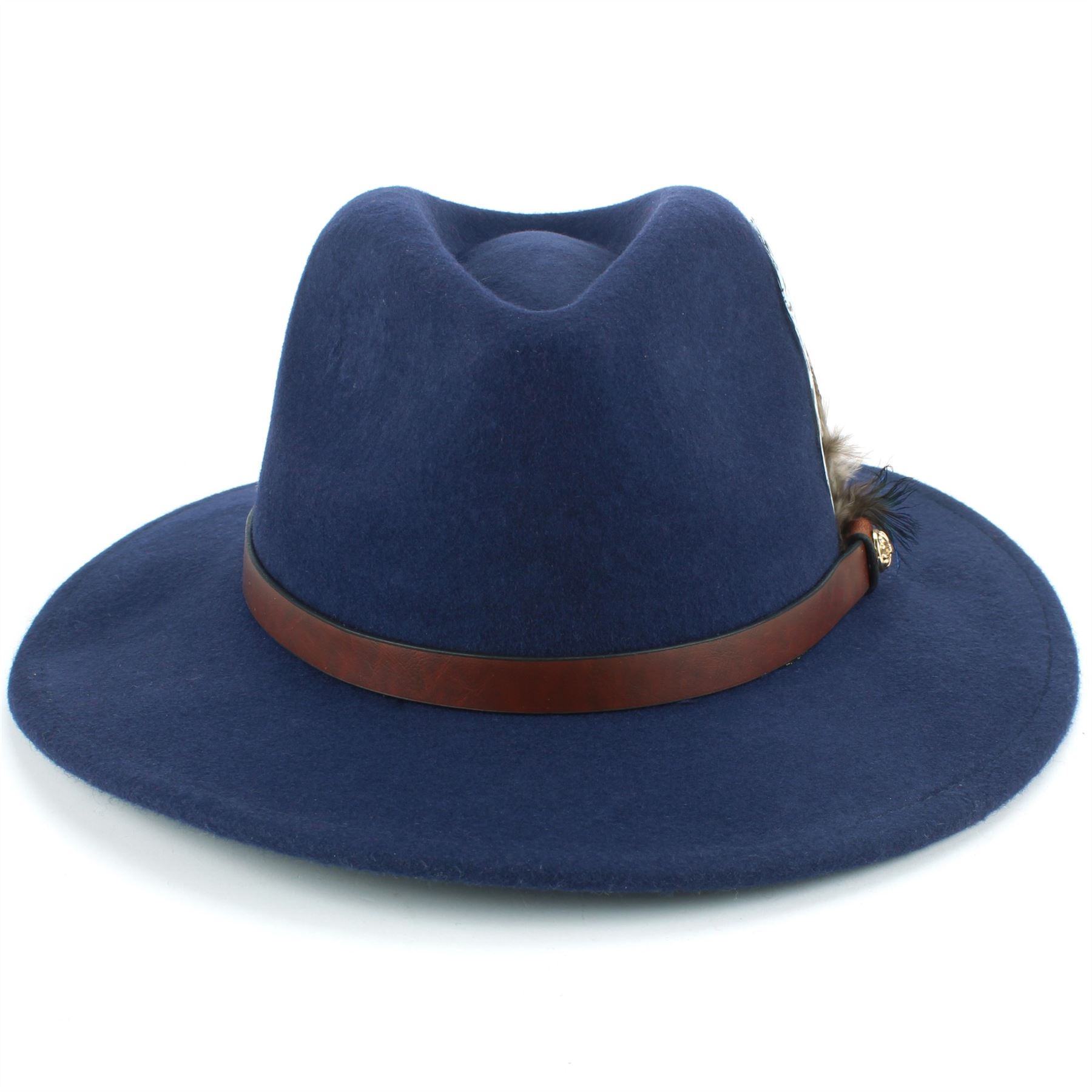 Fedora Hat Wool Felt Hawkins Feather 