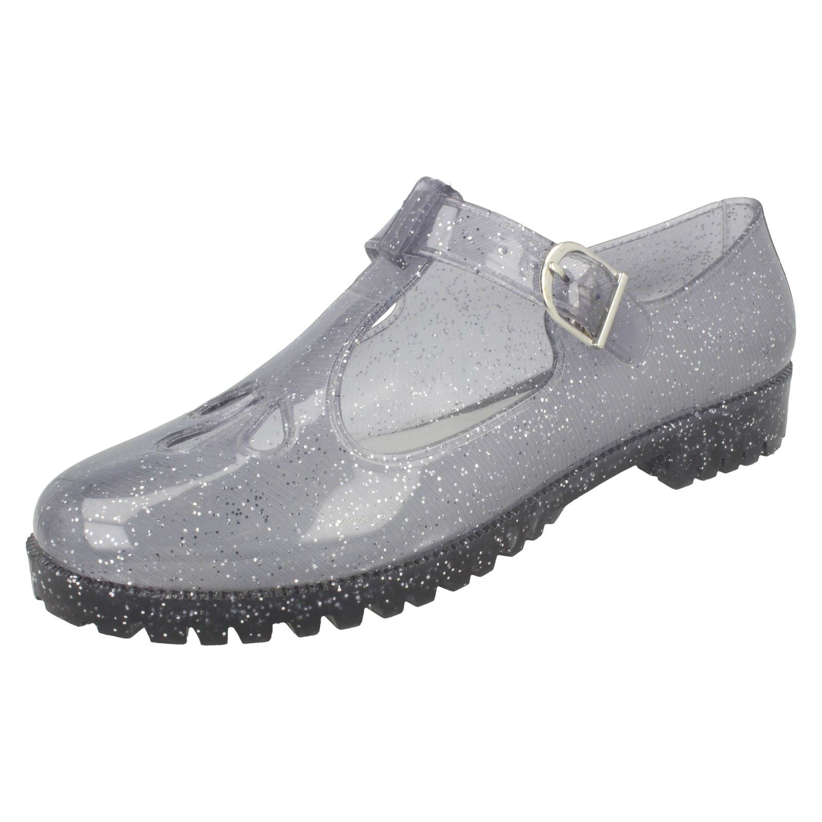 T-Bar Gelatina Scarpa Con Cut Out Fiore Dettaglio donna