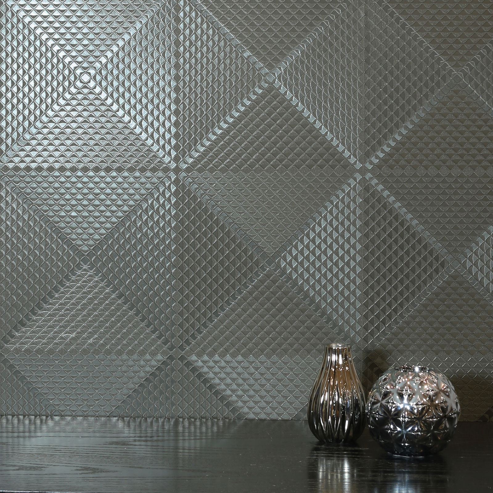 Arthouse Foil Wallpaper Crushed Velvet Geometric Rose Gold Silver More Ebay