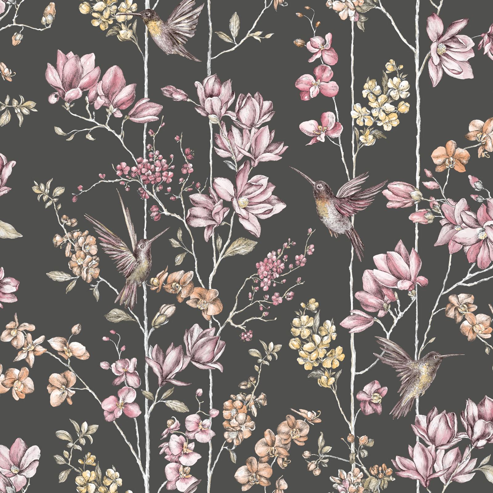 White Black And Gold Floral Wallpaper HOLDEN FLORAL CHARM HUMMINGBIRD WALLPAPER BLACK WHITE DUCK EGG GOLD