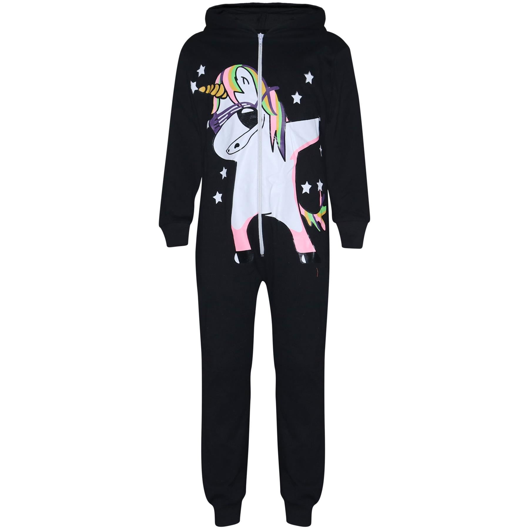 Bambini Ragazza 100% Unicorn DAB A2Z Onesie one piece Tuta Intera cotone nero