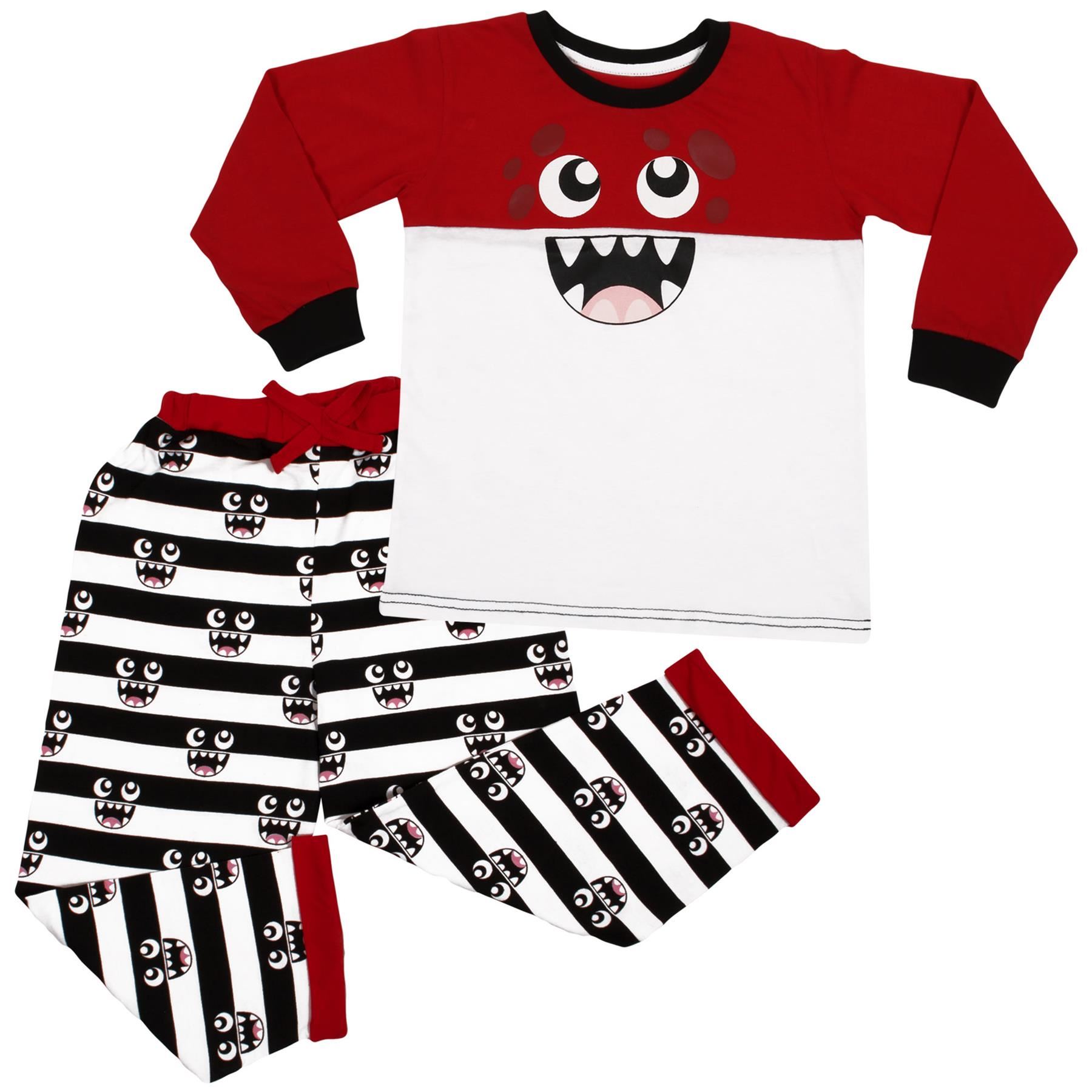 Bambine Ragazzi Carino Monster Pigiama 2 Pezzi Set Indumenti da Notte cotone